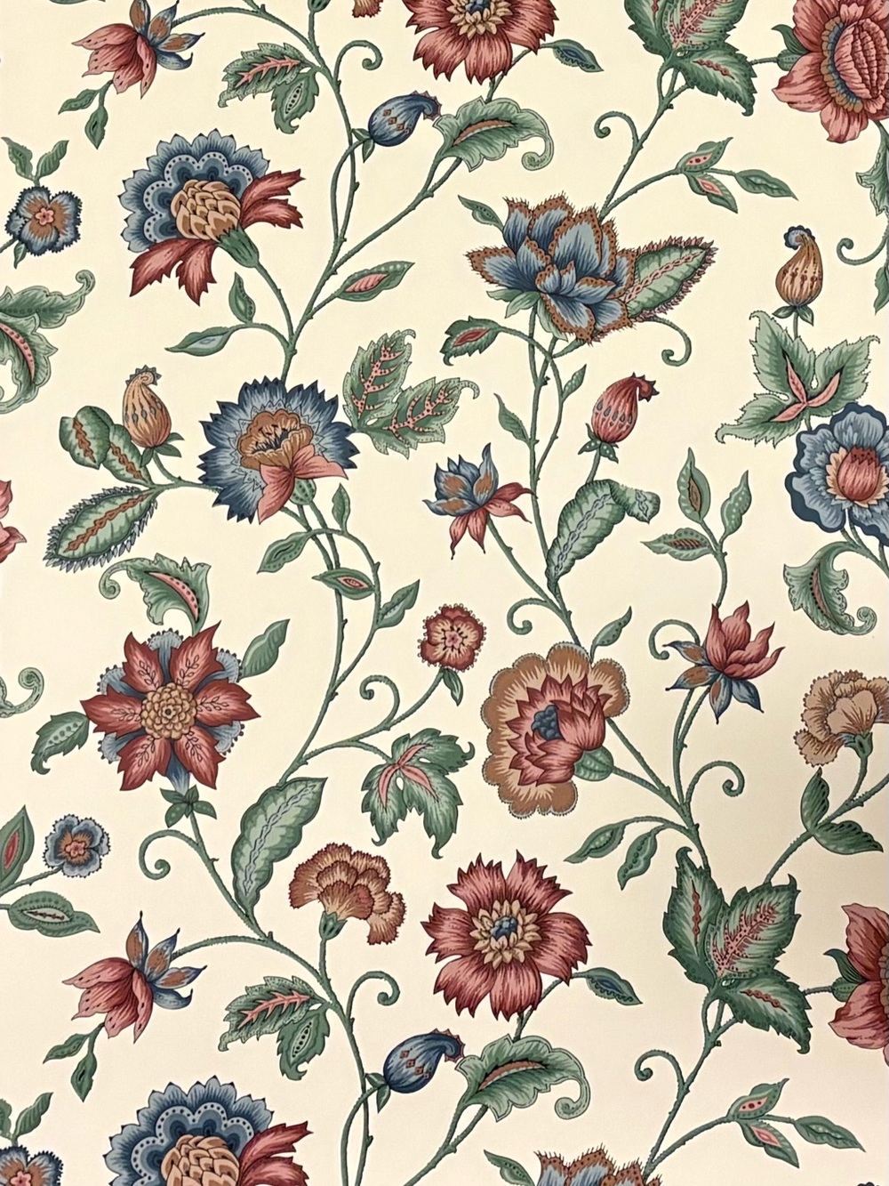Vintage J.Josephson wallpaper DOUBLE ROLL LOT Vinyl Prepasted Floral